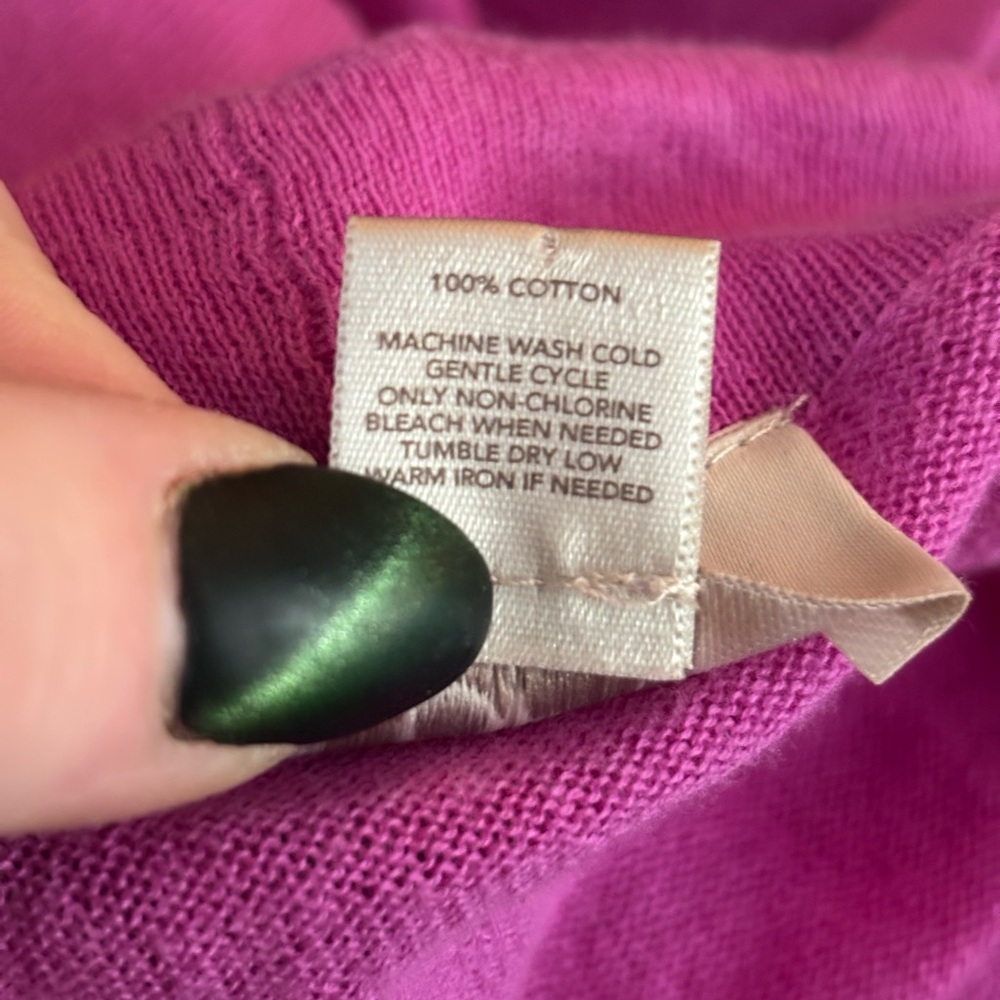 Cottagecore LOFT Women's Soft Fuchsia Cardigan - 100% Cotton - Picture 4 of 7